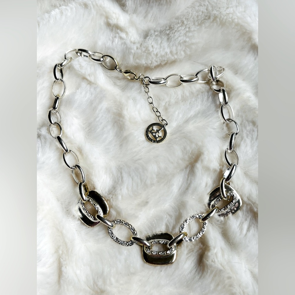 Trifari silver & rhinestone necklace